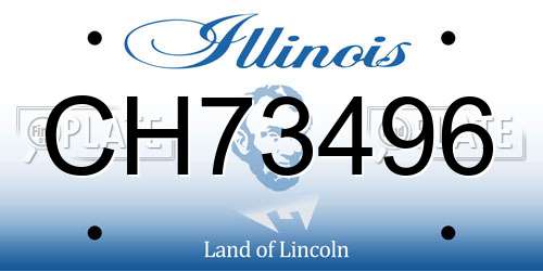 CH73496 Illinois License Plate