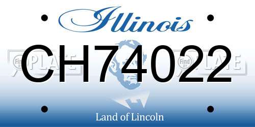 CH74022 Illinois License Plate