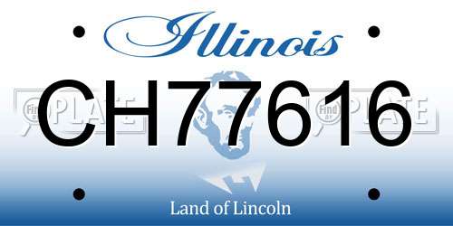 CH77616 Illinois License Plate
