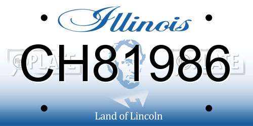 CH81986 Illinois License Plate