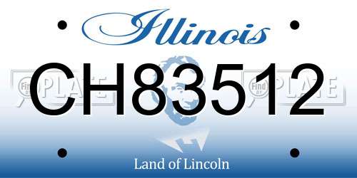 CH83512 Illinois License Plate