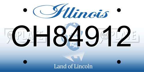 CH84912 Illinois License Plate