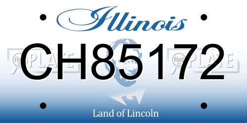 CH85172 Illinois License Plate