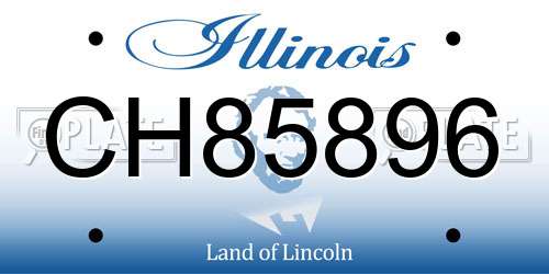 CH85896 Illinois License Plate