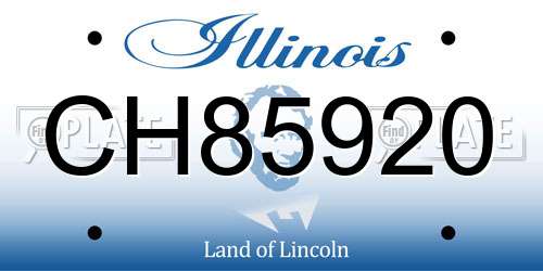 CH85920 Illinois License Plate