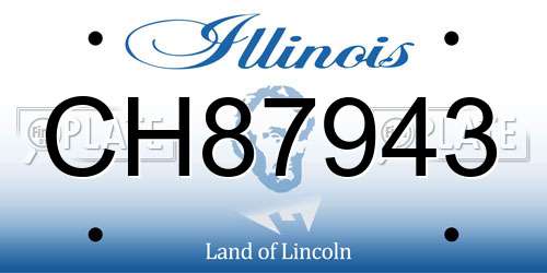 CH87943 Illinois License Plate