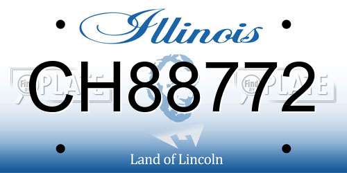 CH88772 Illinois License Plate