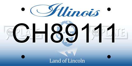 CH89111 Illinois License Plate