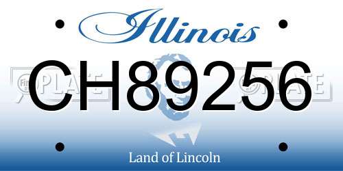 CH89256 Illinois License Plate