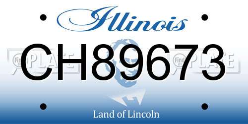 CH89673 Illinois License Plate
