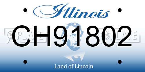 CH91802 Illinois License Plate