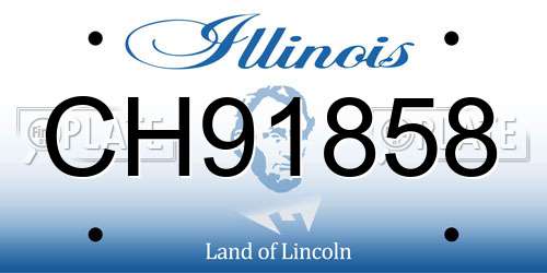 CH91858 Illinois License Plate