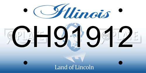 CH91912 Illinois License Plate