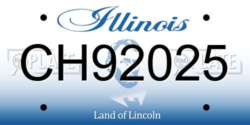 CH92025 Illinois License Plate