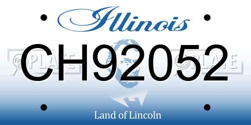 CH92052 Illinois License Plate