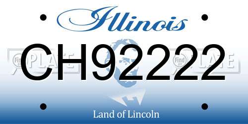 CH92222 Illinois License Plate
