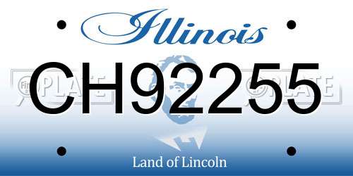 CH92255 Illinois License Plate