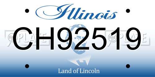 CH92519 Illinois License Plate