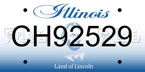 CH92529 Illinois License Plate
