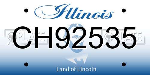 CH92535 Illinois License Plate