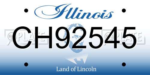 CH92545 Illinois License Plate