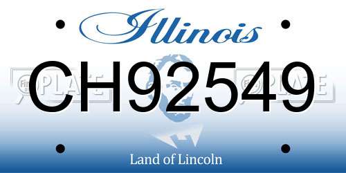 CH92549 Illinois License Plate
