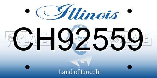 CH92559 Illinois License Plate