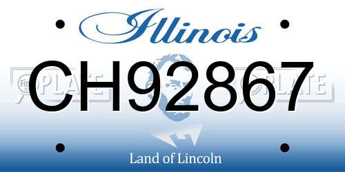 CH92867 Illinois License Plate
