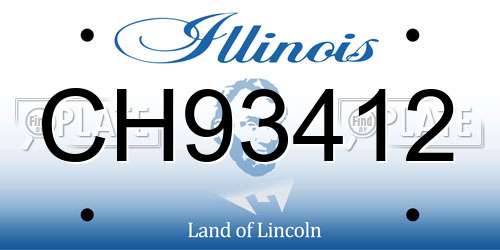 CH93412 Illinois License Plate