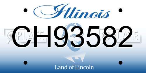 CH93582 Illinois License Plate