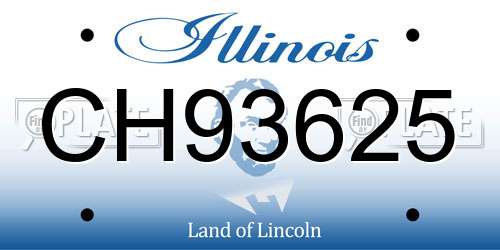 CH93625 Illinois License Plate
