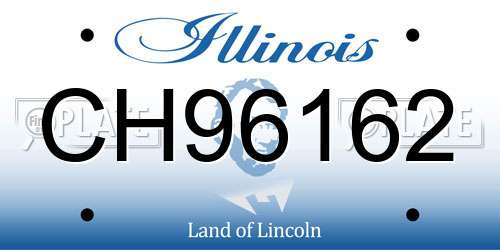 CH96162 Illinois License Plate
