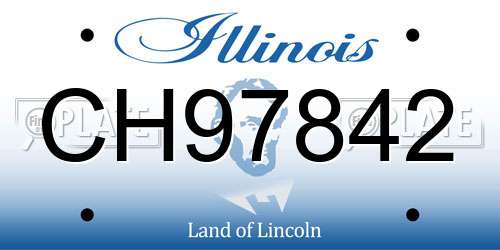 CH97842 Illinois License Plate