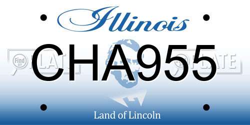 CHA955 Illinois License Plate
