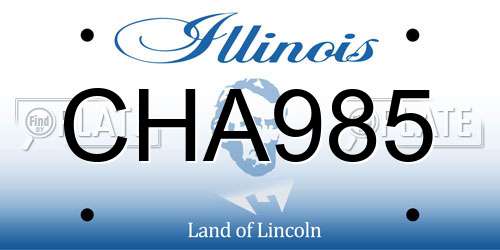 CHA985 Illinois License Plate