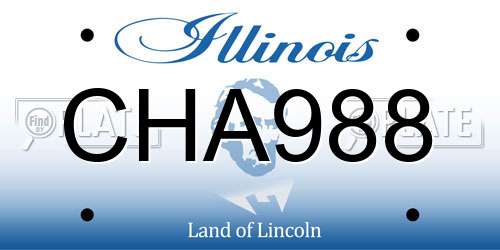 CHA988 Illinois License Plate