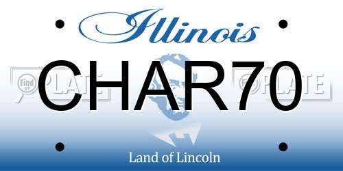 CHAR70 Illinois License Plate