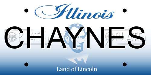 CHAYNES Illinois License Plate