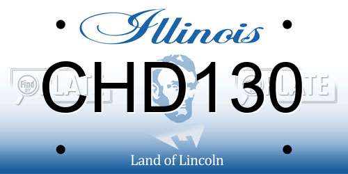 CHD130 Illinois License Plate