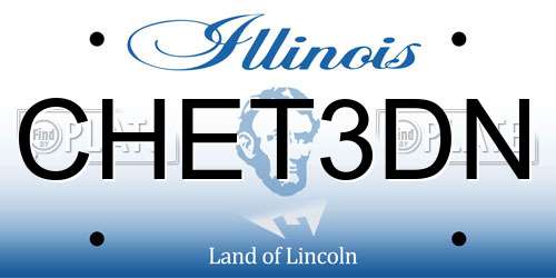 CHET3DN Illinois License Plate