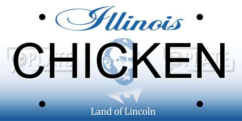CHICKEN Illinois License Plate