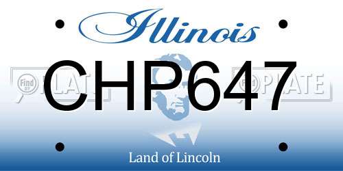 CHP647 Illinois License Plate