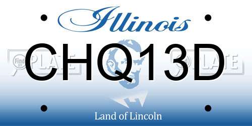 CHQ13D Illinois License Plate