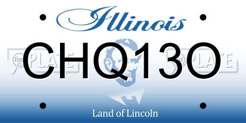 CHQ13O Illinois License Plate