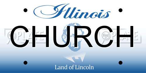 CHURCH Illinois License Plate