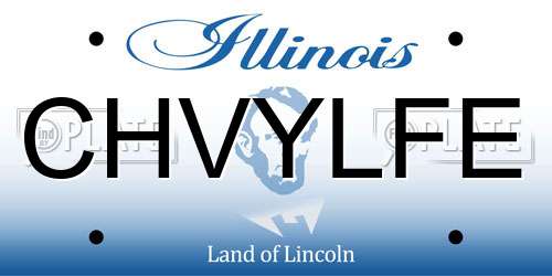 CHVYLFE Illinois License Plate