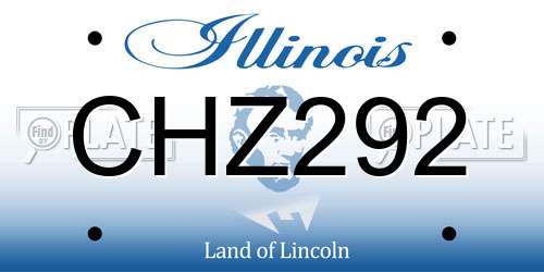 CHZ292 Illinois License Plate