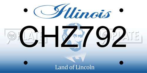 CHZ792 Illinois License Plate