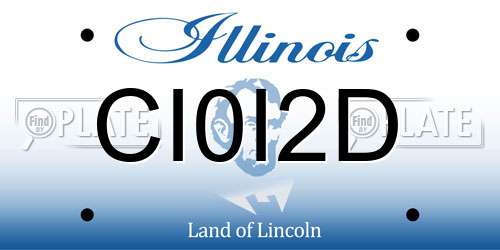 CI0I2D Illinois License Plate