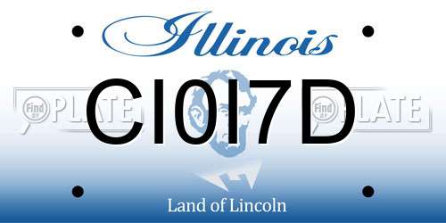 CI0I7D Illinois License Plate